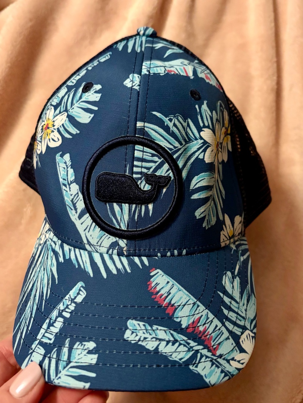 Vineyard Vines Navy Tropical Floral Whale Cap